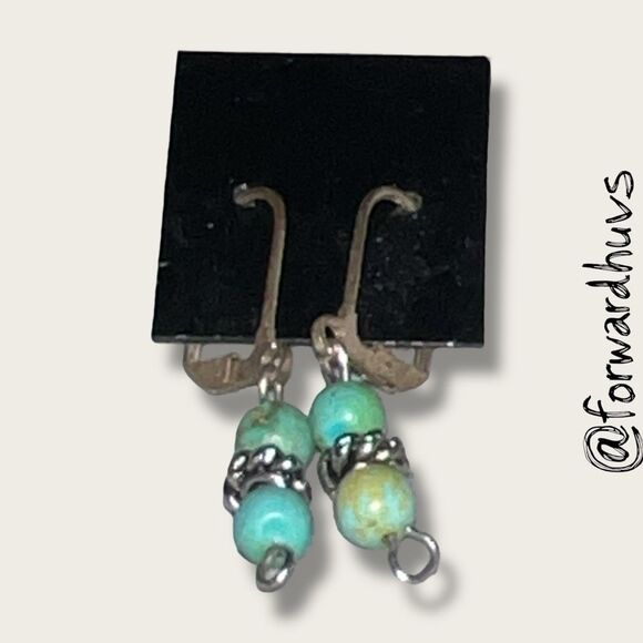 Bundle Sale 3 for $15 | Handcrafted Turquoise Bead Earrings - Picture 1 of 8